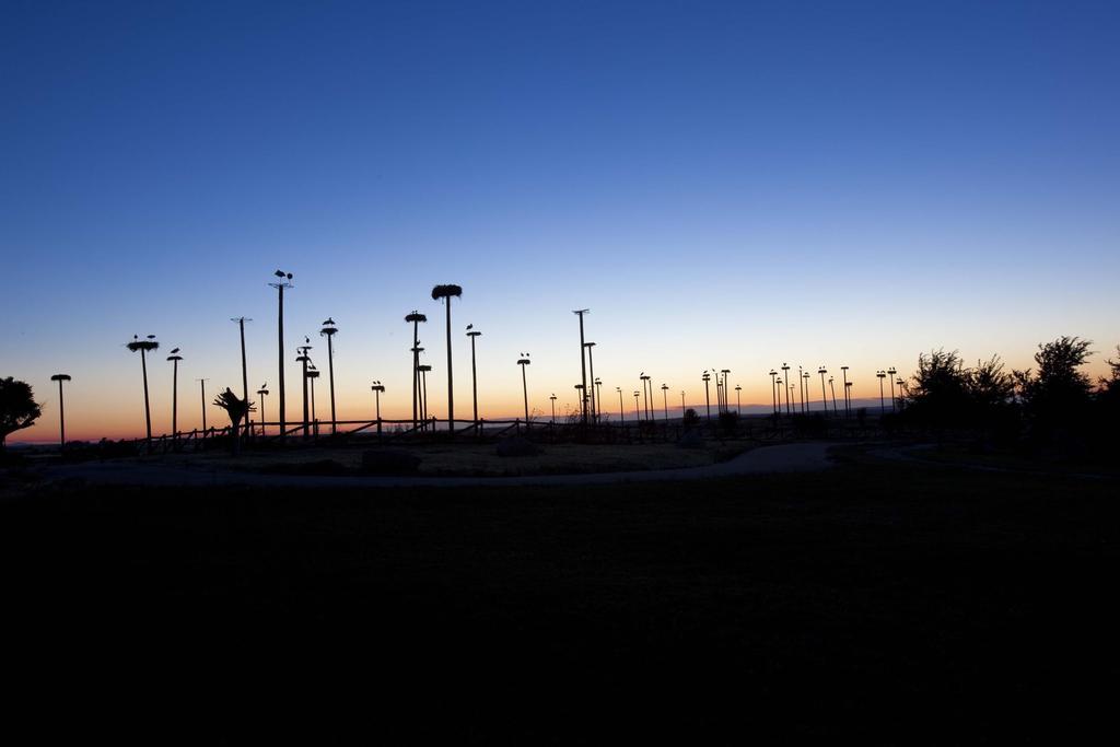 Hospes Palacio De Arenales & Spa Cáceres Exterior photo The parking lot at dusk